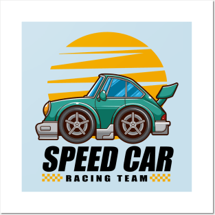 Mini Speed Car Racing Team Posters and Art